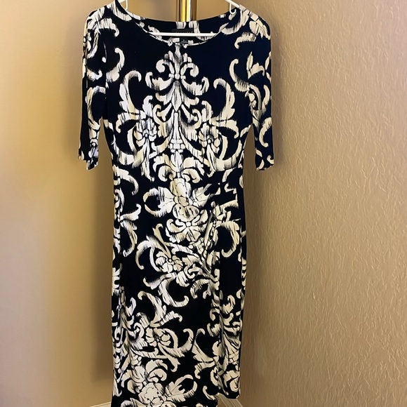 Connected Apparel Black and Cream Dress/Size 8 - Picture 1 of 6